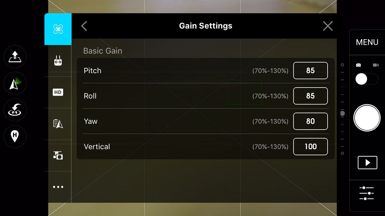 Gain & Expo Tuning - Gains