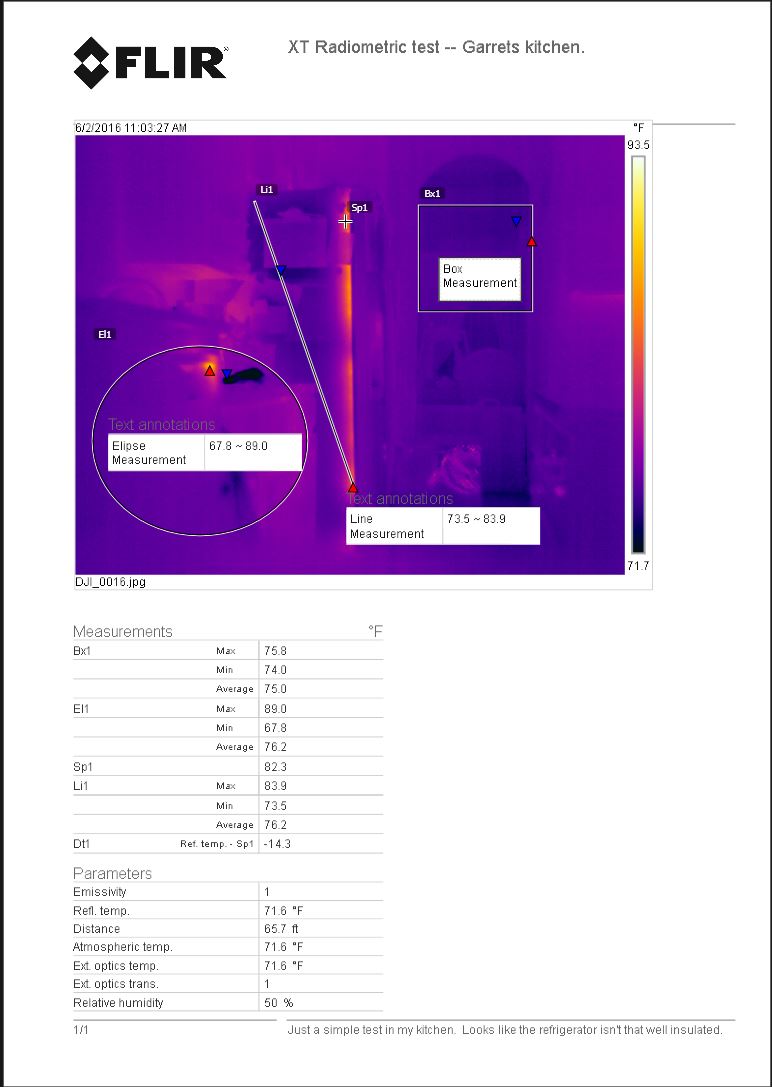 XT Radiometric Report Test -- Kitchen